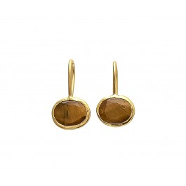 Silver 925 Ear rings With Tiger Eye 
